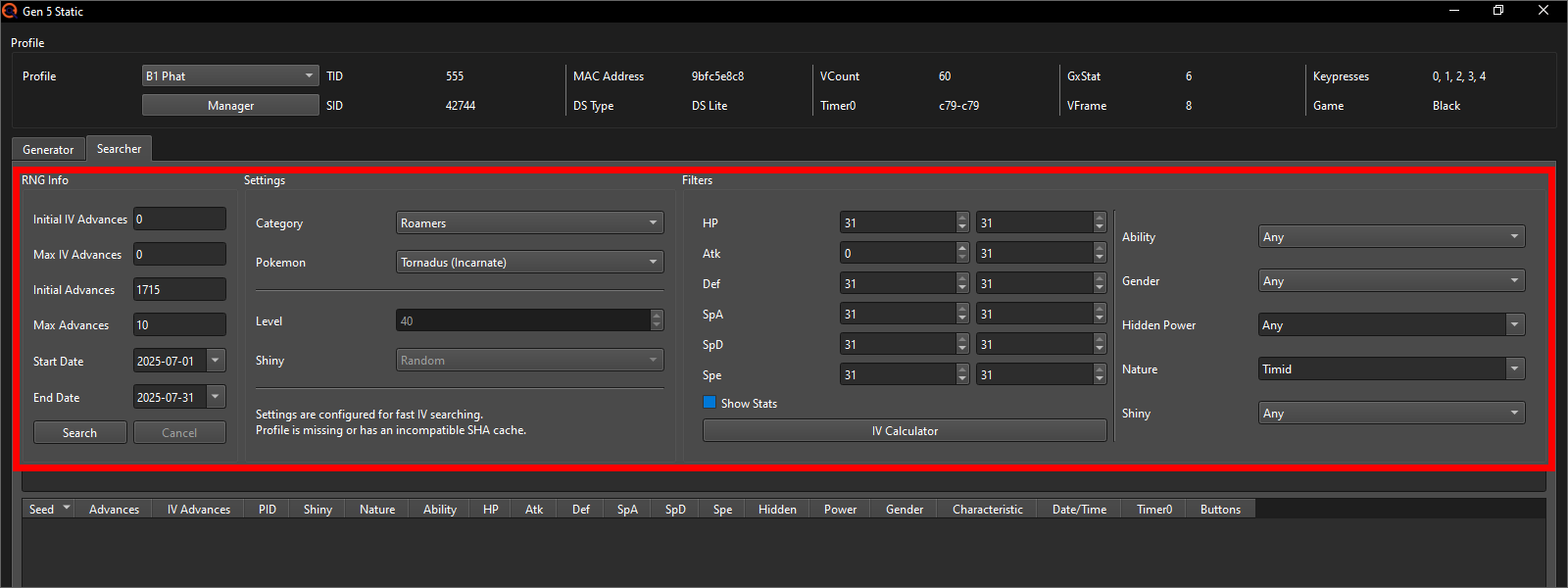 Static window setup